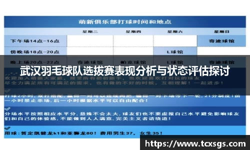武汉羽毛球队选拔赛表现分析与状态评估探讨